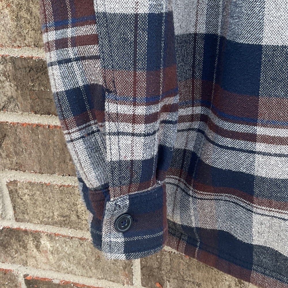 🔥 Take 50% OFF- WeatherProof Men's Plaid Shirt - Blue and Brown, Size-XL - Picture 7 of 13